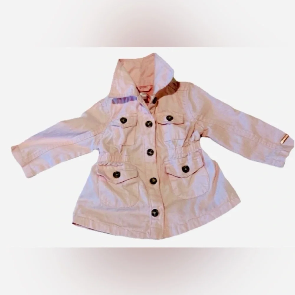 Tahari Baby Girl Pink Trench Coat Jacket 12M